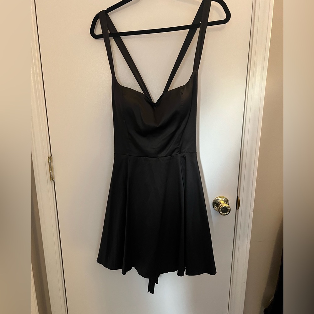 B. Darlin Juniors Black satin fit and flare dress - size 15/16 Homecoming dress